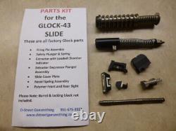 Glock 43 OEM 9mm Upper Slide Parts Kit, All New Factory Original