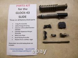 Glock 43 OEM 9mm Upper Slide Parts Kit, All New Factory Original