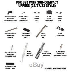 Glock Factory Sub-Compact Upper Parts Kit 26/27/33 Fits Polymer 80 1215