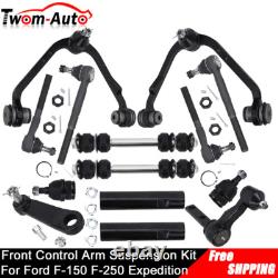 Kit for Ford F-150 2WD 14Pc Front Suspension Control Arm Ball Joint Tie Rod Ends