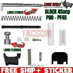 Lone Wolf Slide & Lower Frame Parts Kit PF45 Gen 3 Trigger 10mm Glok 20 + GUIDE