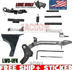 Lone Wolf Upper & Lower parts Slide frame Kit for Glok 9mm 17 19 26 Gen 1 2 3