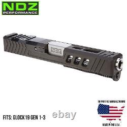 NDZ Glock 19 Gen 1-3 Complete Upper TROI Slide Stainless Steel Barrel Parts Kit