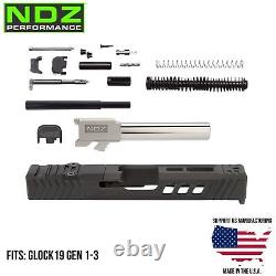 NDZ Glock 19 Gen 3 Complete Upper Parts Kit TROI Slide Barrel Stainless Steel