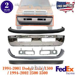 New Front Bumper Chrome Steel Kit For 1994-2002 Dodge Ram 1500 2500 3500