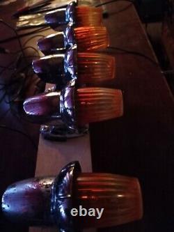 ORIGINAL SAE-P IH TRUCK MARKER CAB LIGHTS 5 with WIRE HARNESS USED and WORKING