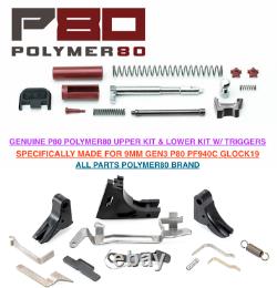 P80 brand Upper Slide & Lower Parts Frame Kit for Glock 19 GEN 3 P80 PF940C 9mm