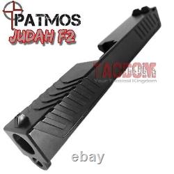 PATMOS Arms F2 JUDAH slide + SIGHTS for GL0CK 17 416 Stainless Black Nitride