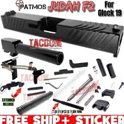 PATMOS F2 JUDAH Slide Sights + Barrel + Upper Lower Parts fr GL0CK 19 Gen3 BLACK
