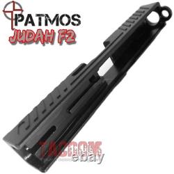 PATMOS F2 JUDAH Slide Sights + Barrel + Upper Lower Parts fr GL0CK 19 Gen3 BLACK