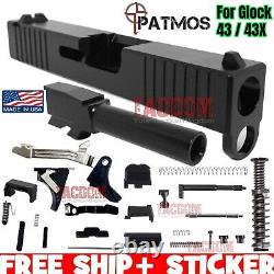 PATMOS JUDAH Slide With Sights + Barrel + Upper Lower Parts for GL0CK 43 BLACK