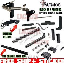 PATMOS Upper Slide & Lower Parts Frame Kit for Glock 17 GEN 3 / P80 PF940V2 9mm