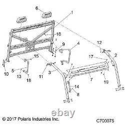 Polaris Windshield Mount Plate Kit, Upper, RANGER XP, Genuine OEM Part 2207562