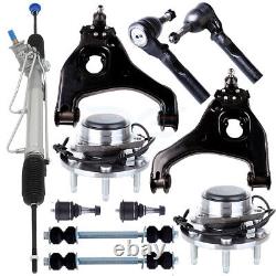 Rack & Pinion+Front Upper & Lower Control Arm+Wheel Hub Kit For 99-06 GMC Chevy