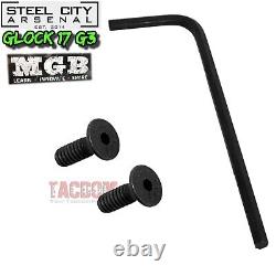 STEEL CITY MGB COMPLETE BLACK RMR SLIDE For GLOCK 17 GEN 3 POLISHD BARREL SIGHTS
