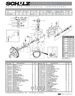 Schulz Replacement Part Upper Gasket Kit 830.1001-0 Msw-60max Pump
