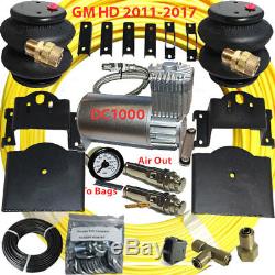 Towing Air Bag Kit Bolt On 2011-2017 Chevy 2500 3500 P-Button DC1000 Compressor