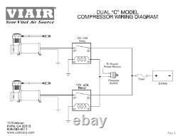 Viair Dual 444C Stealth Black Air Compressors Kit Air Suspension 12V, 200 PSI