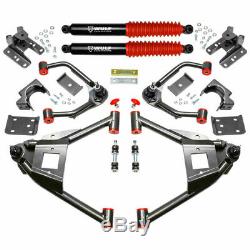 WULF 4-6 Drop Arm Lowering Kit with Axle Flip Kit For 07-14 Chevy Silverado 2WD
