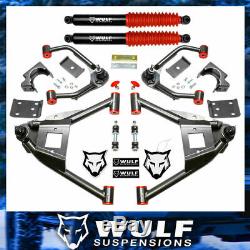WULF 4-7 Drop Lowering Kit with Shocks For 15-18 Chevy Silverado GMC Sierra 2WD