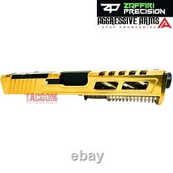 ZAFFIRI COMPLETE SHINY GOLD ZPS. 2 SLIDE For GLOCK 19 GEN 4 SPIRAL BARREL + PARTS