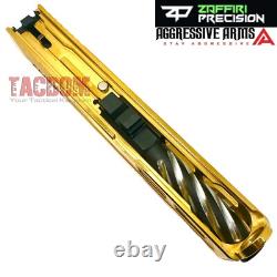 ZAFFIRI COMPLETE SHINY GOLD ZPS. 2 SLIDE For GLOCK 19 GEN 4 SPIRAL BARREL + PARTS