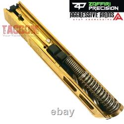 ZAFFIRI COMPLETE SHINY GOLD ZPS. 2 SLIDE For GLOCK 19 GEN 4 SPIRAL BARREL + PARTS