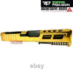 ZAFFIRI COMPLETE SHINY GOLD ZPS. 2 SLIDE For GLOCK 26 + SERRATED BARREL + PARTS