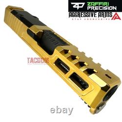 ZAFFIRI COMPLETE SHINY GOLD ZPS. 2 SLIDE For GLOCK 26 + SERRATED BARREL + PARTS